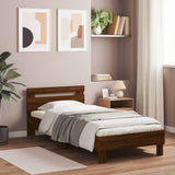 Bed Frame with Headboard Brown Oak 75x190 cm Small Single Engineered wood