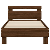 Bed Frame with Headboard Brown Oak 75x190 cm Small Single Engineered wood