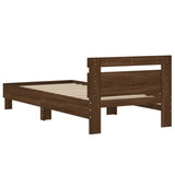 Bed Frame with Headboard Brown Oak 75x190 cm Small Single Engineered wood