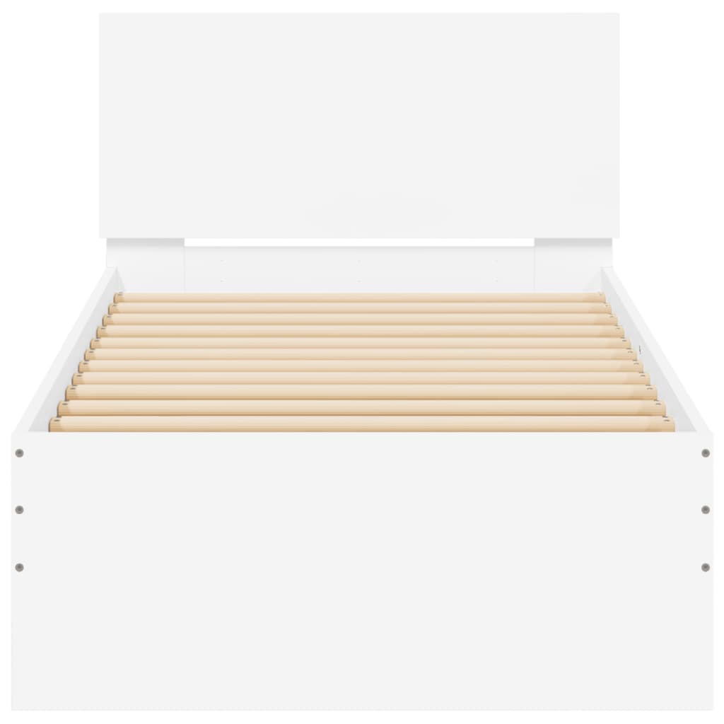 Bed Frame without Mattress with Headboard White 90x200 cm