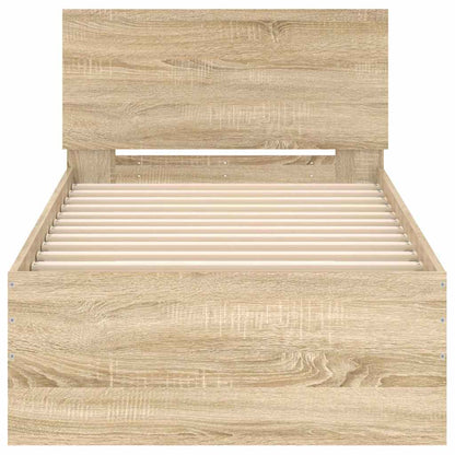 Bed Frame without Mattress with Headboard Sonoma Oak 90x200 cm