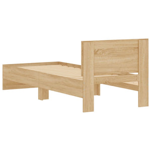 Bed Frame with Headboard Sonoma Oak 75x190 cm Small Single Engineered wood