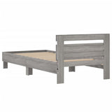 Bed Frame with Headboard and LED Lights Grey Sonoma 100x200 cm