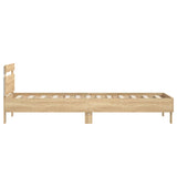 Bed Frame with Headboard and LED Lights Sonoma Oak 90x200 cm