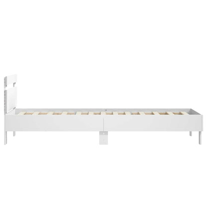 Bed Frame without Mattress with LED Lights White 75x190 cm Small Single