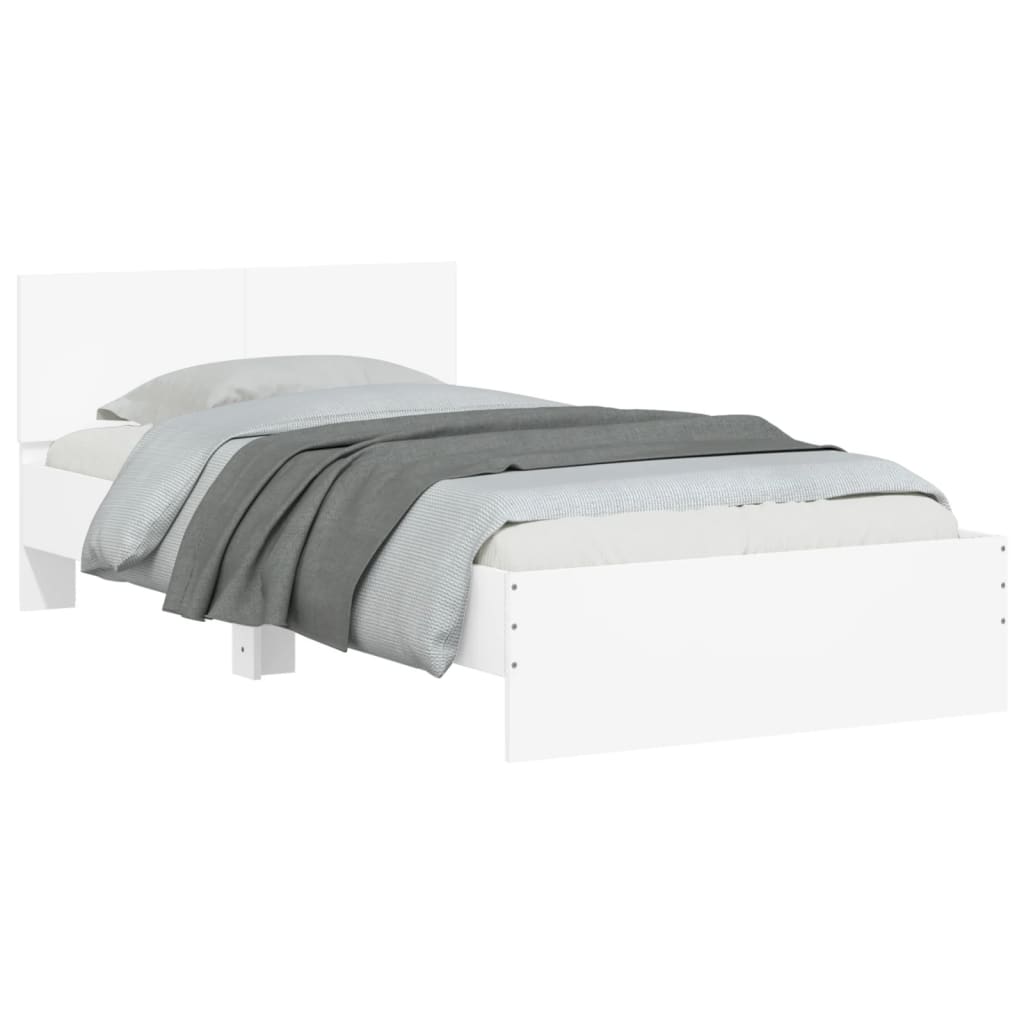 Bed Frame without Mattress with LED Lights White 100x200 cm