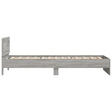 Bed Frame with Headboard and LED Lights Grey Sonoma 100x200 cm