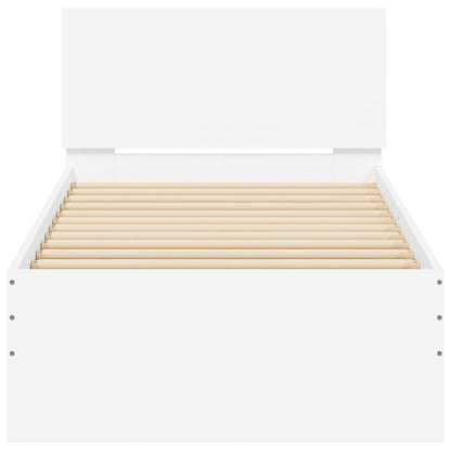 Bed Frame without Mattress with LED Lights White 75x190 cm Small Single