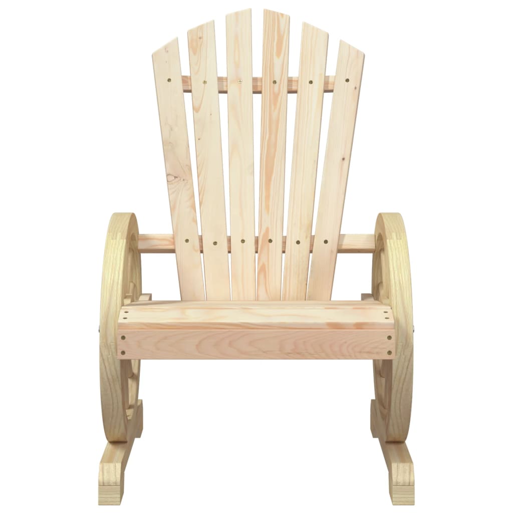 Garden Adirondack Chair Natural Wood Solid Fir Wood Standard