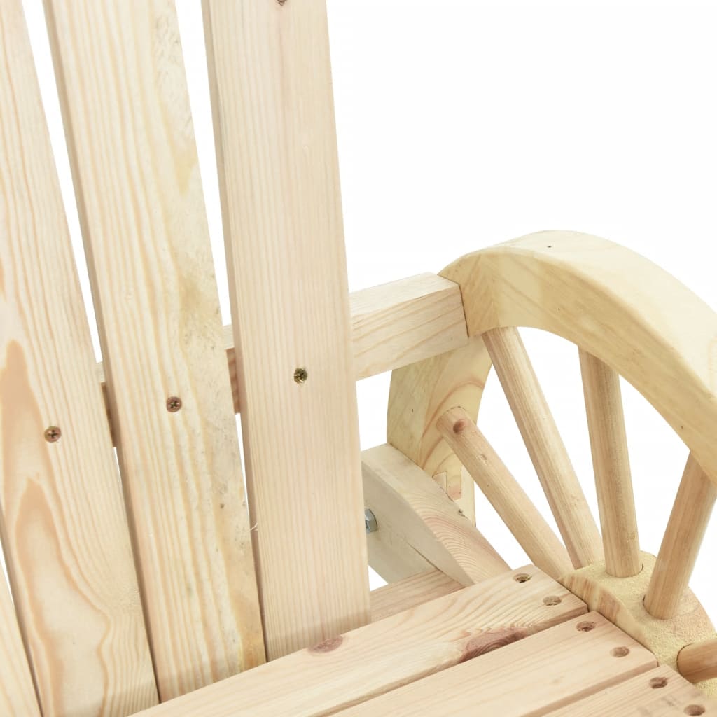 Garden Adirondack Chair Natural Wood Solid Fir Wood Standard