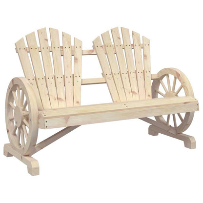 Garden Adirondack Chair Natural Wood Solid Fir Wood 2-Seater