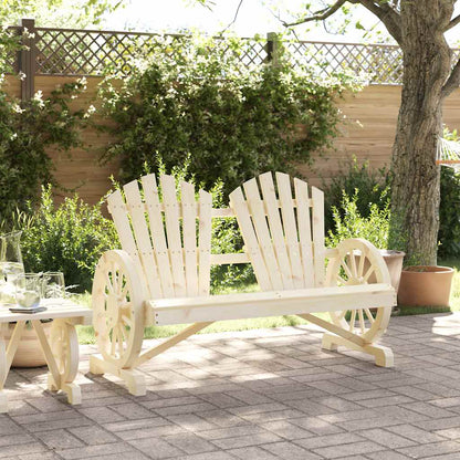 Garden Adirondack Chair Natural Wood Solid Fir Wood 2-Seater