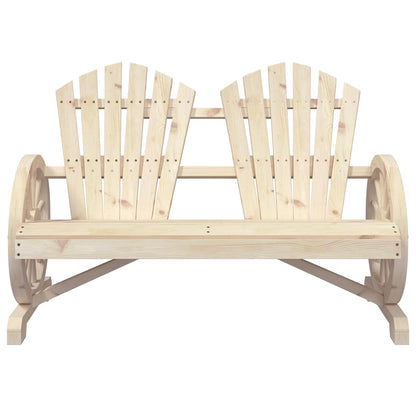 Garden Adirondack Chair Natural Wood Solid Fir Wood 2-Seater