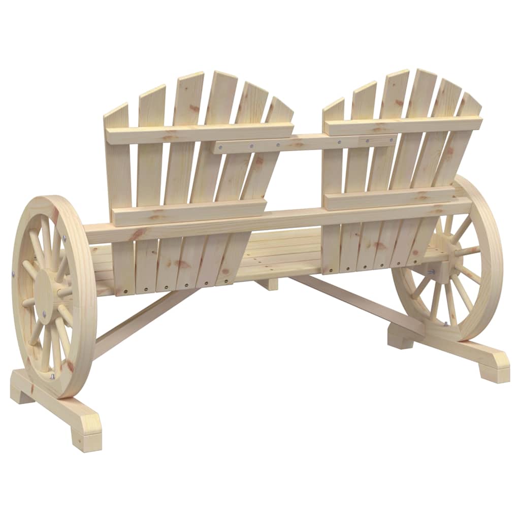 Garden Adirondack Chair Natural Wood Solid Fir Wood 2-Seater