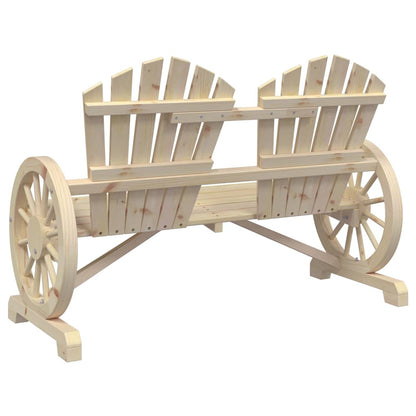 Garden Adirondack Chair Natural Wood Solid Fir Wood 2-Seater