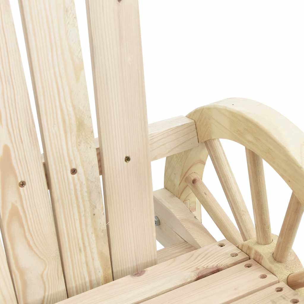 Garden Adirondack Chair Natural Wood Solid Fir Wood 2-Seater