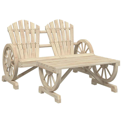 2 Piece Patio Lounge Set Solid Wood Fir