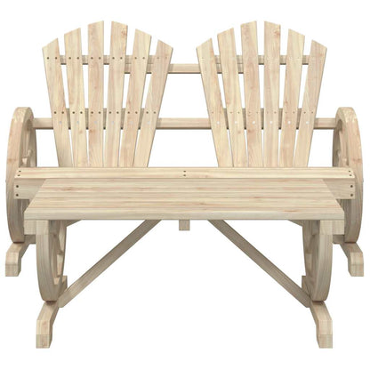 2 Piece Patio Lounge Set Solid Wood Fir