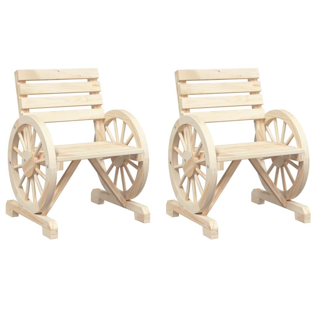 Patio Chairs 2 pcs 22.8"x22.8"x30.9" Solid Wood Fir