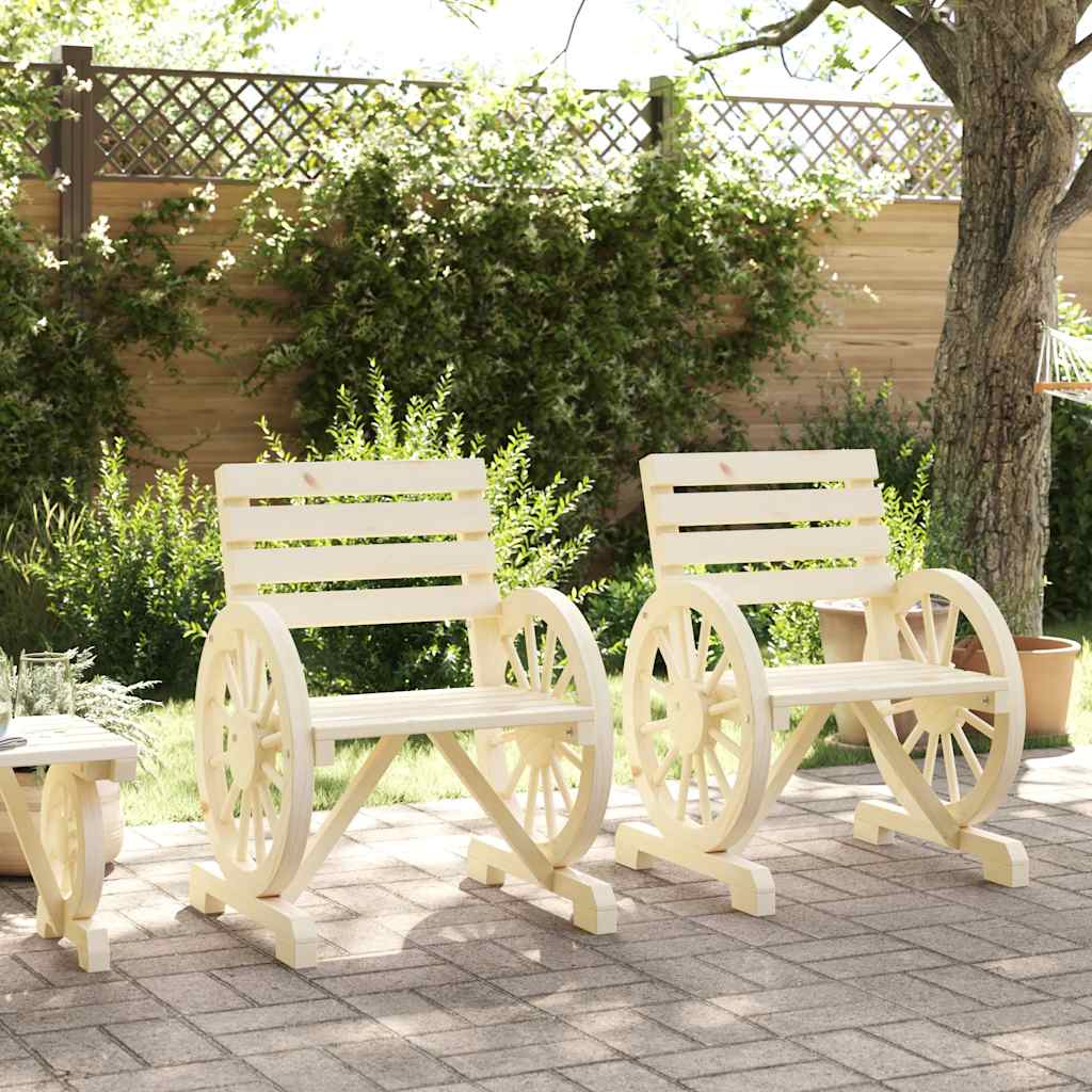 Patio Chairs 2 pcs 22.8"x22.8"x30.9" Solid Wood Fir
