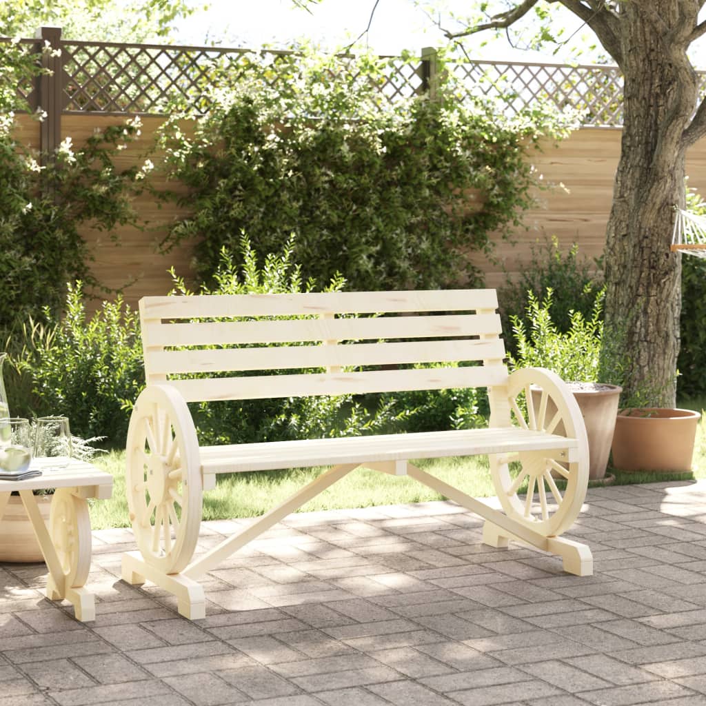Garden Bench Natural Wood Solid Fir Wood Standard Durable