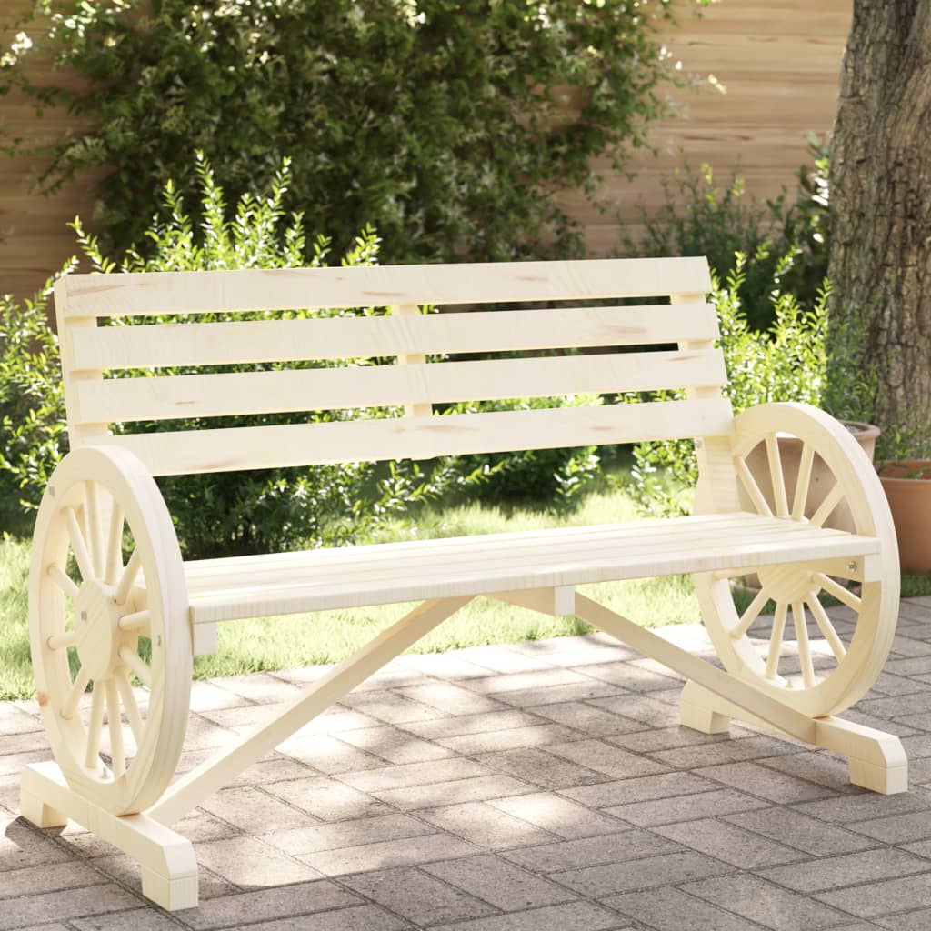 Garden Bench Natural Wood Solid Fir Wood Standard Durable