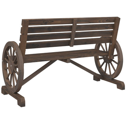 Garden Bench Burnt wood look Solid fir wood 2-seater Durable