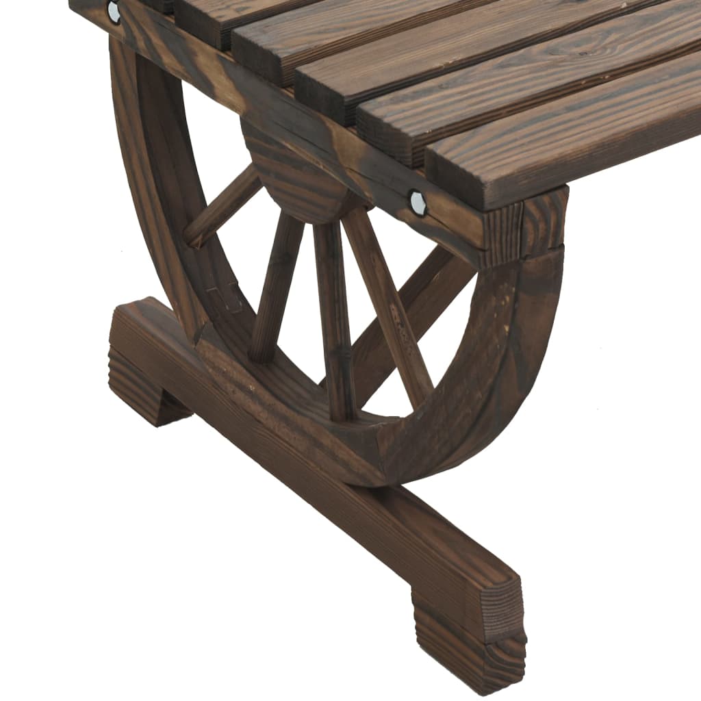 Garden Bench Burnt wood look Solid fir wood 2-seater Durable