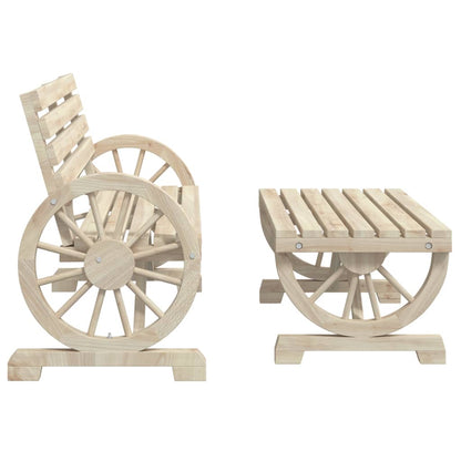 Garden Lounge Set natural wood Solid fir wood Medium Durable