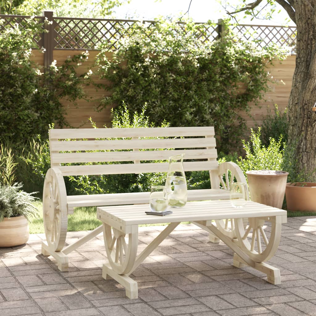 Garden Lounge Set natural wood Solid fir wood Medium Durable