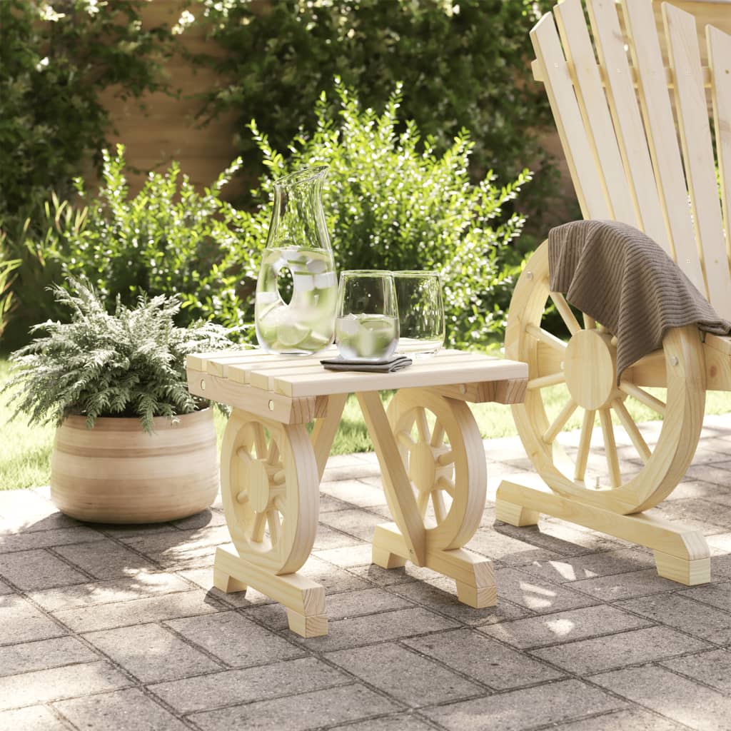 Garden Footstool | Natural Wood | Solid Fir Wood | 40x36.5x38.5 cm