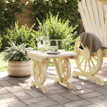 Garden Footstool | Natural Wood | Solid Fir Wood | 40x36.5x38.5 cm