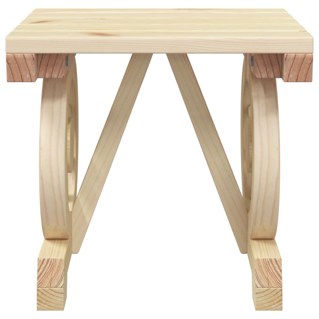 Garden Footstool | Natural Wood | Solid Fir Wood | 40x36.5x38.5 cm