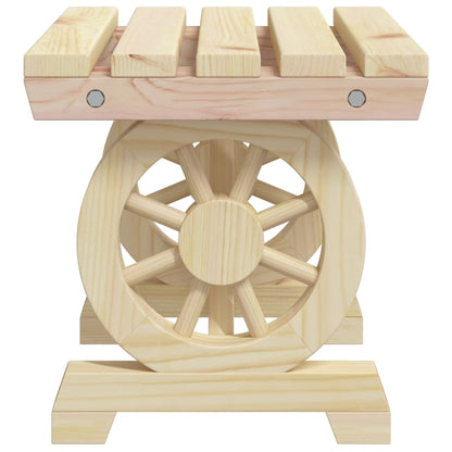 Garden Footstool | Natural Wood | Solid Fir Wood | 40x36.5x38.5 cm
