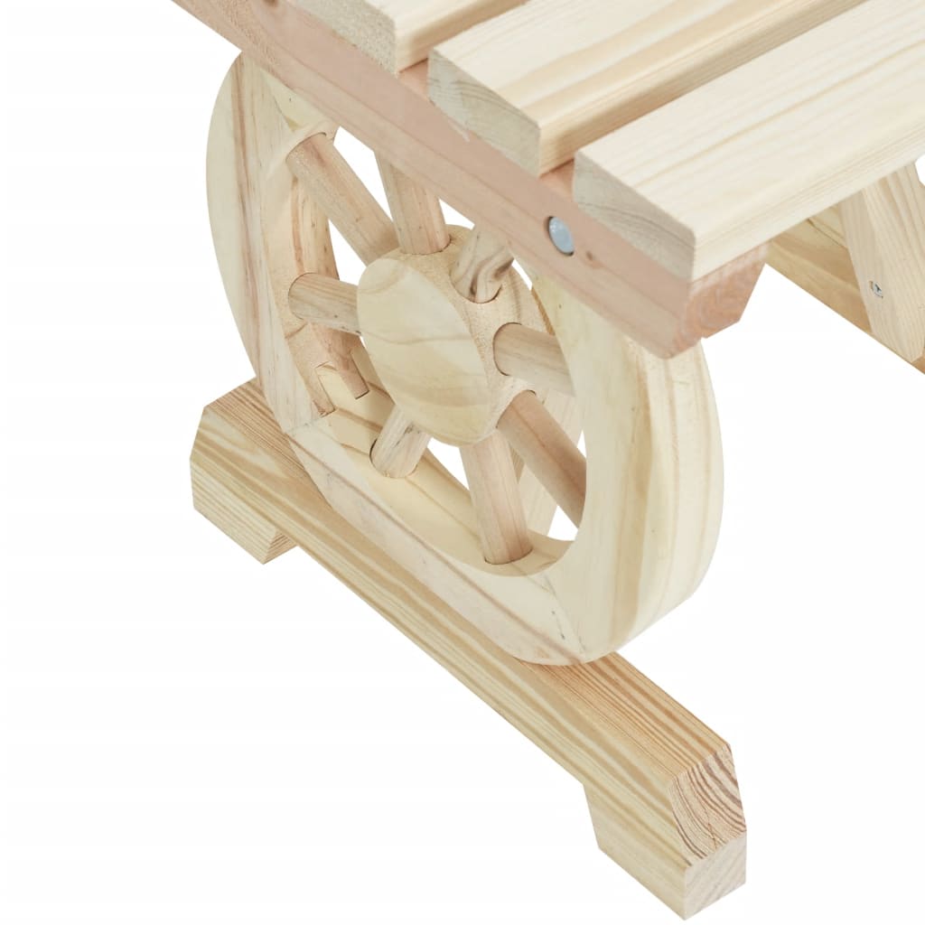 Garden Footstool | Natural Wood | Solid Fir Wood | 40x36.5x38.5 cm