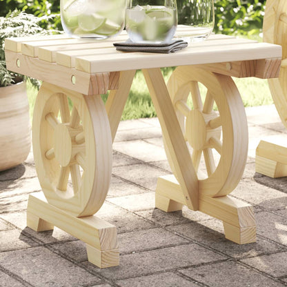 Garden Footstool | Natural Wood | Solid Fir Wood | 40x36.5x38.5 cm