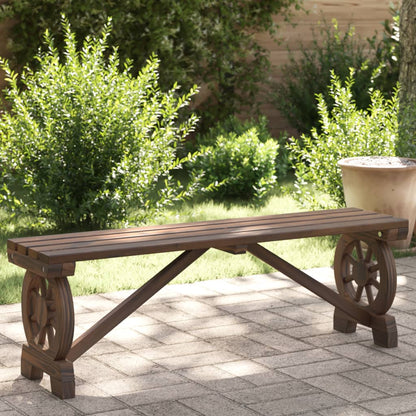 Garden Bench | Burnt Wood | Solid Fir Wood | 115 cm | Durable