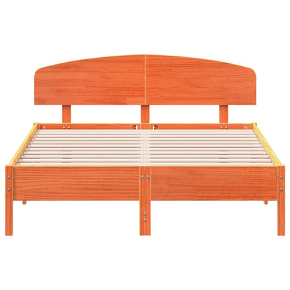 Bed Frame without Mattress Wax Brown 140x200 cm Solid Wood Pine