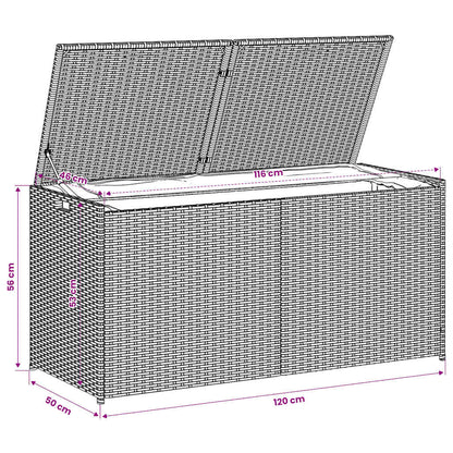 Garden Storage Box Mix Beige 283L Poly Rattan