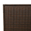 Garden Storage Box with Wheels Brown 283L Poly Rattan