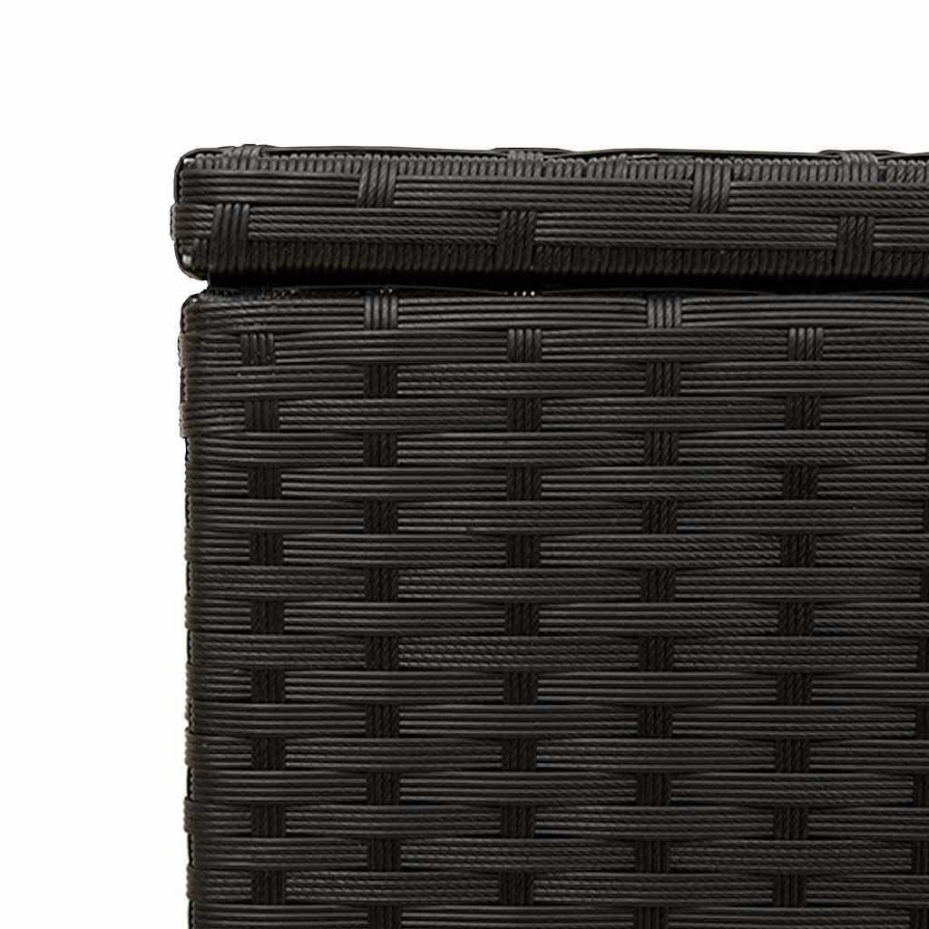 Garden Storage Box Black PE Rattan 42.1 x 21.7 x 20.9 in