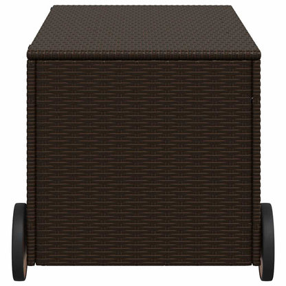 Garden Storage Box Brown PE Rattan Medium Modern