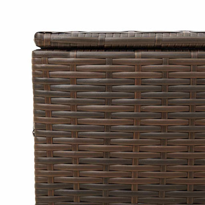 Garden Storage Box Brown PE Rattan Medium Modern