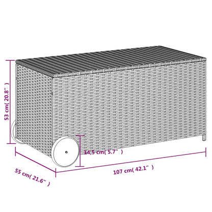 Garden Storage Box Brown PE Rattan Medium Modern