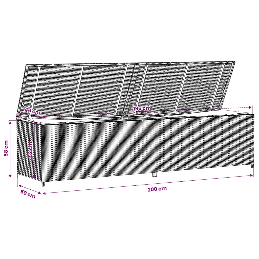 Garden Storage Box Mix Beige 123.9 Gal Poly Rattan
