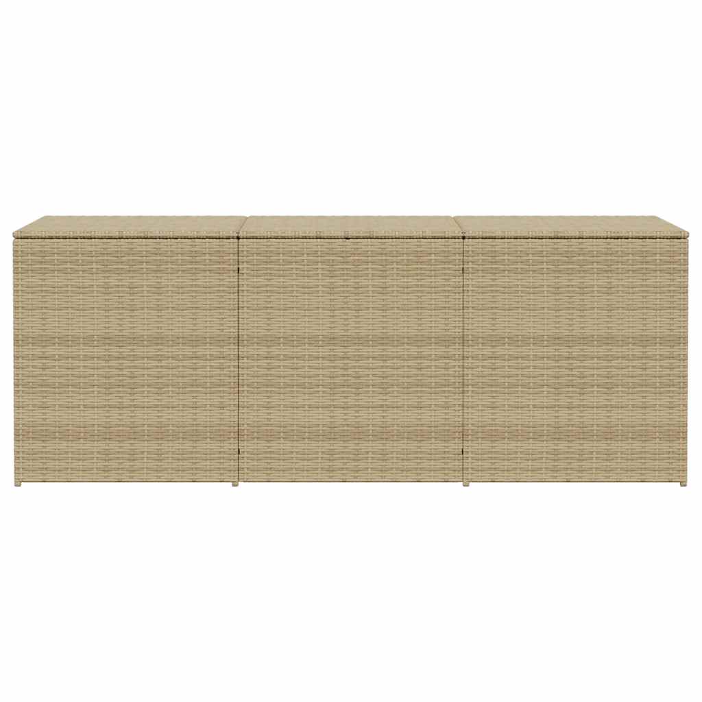 Garden Storage Box Mix Beige 259.9 Gal Poly Rattan