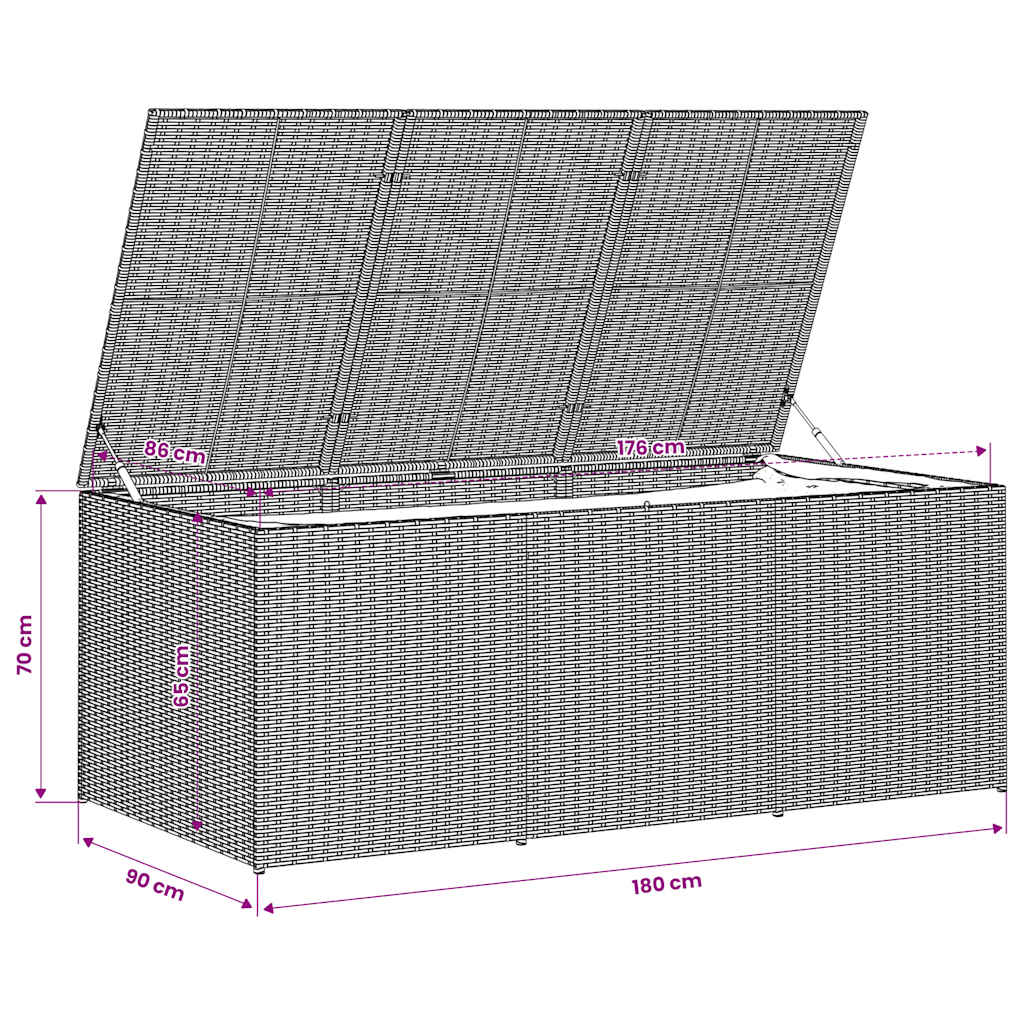 Garden Storage Box Mix Beige 259.9 Gal Poly Rattan