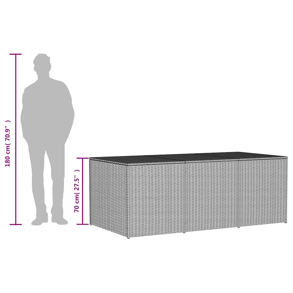 Garden Storage Box Mix Beige 259.9 Gal Poly Rattan