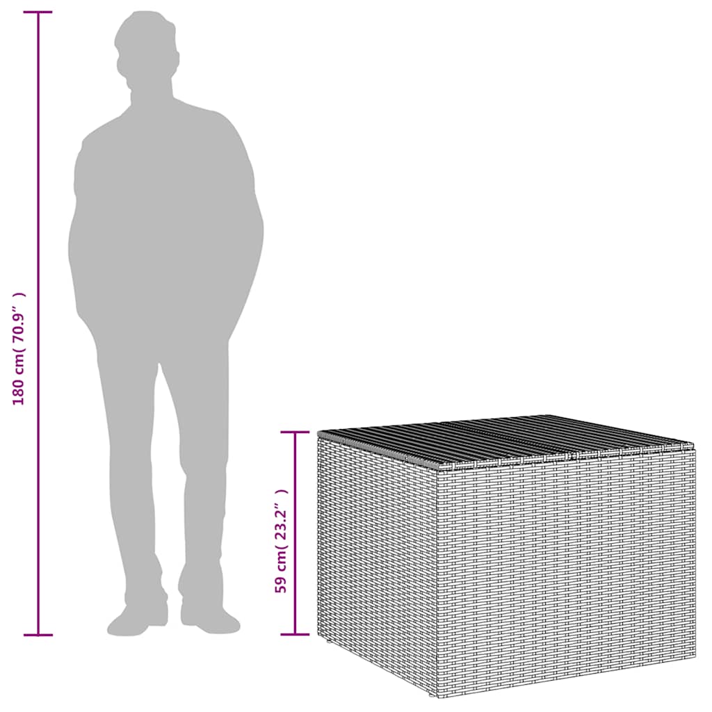 Garden Storage Box Black 291L Poly Rattan