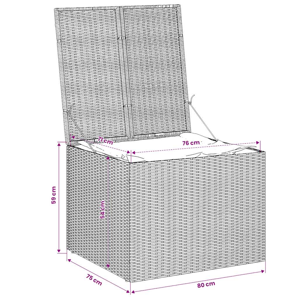 Garden Storage Box Mix Beige 291L Poly Rattan